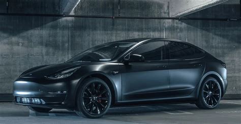 satin black tesla model 3